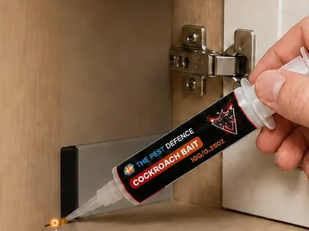 Close-up of Pest Defence precision syringe tip and gel bead consistency